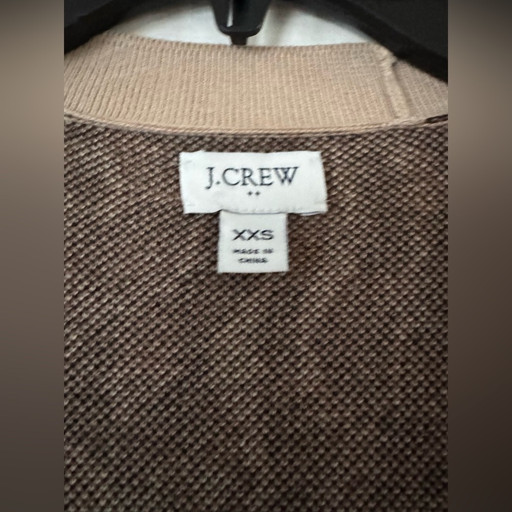J. Crew Textured Knit Cardigan in Brown and Cream XXS - Picture 3 of 3